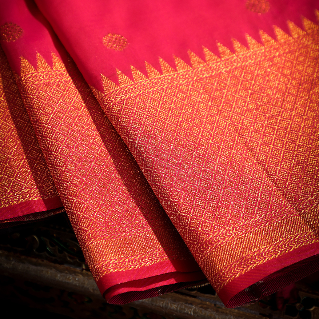 Katan Silk Saree with Anmol and Silver Jari Meenakari - Jagmohini