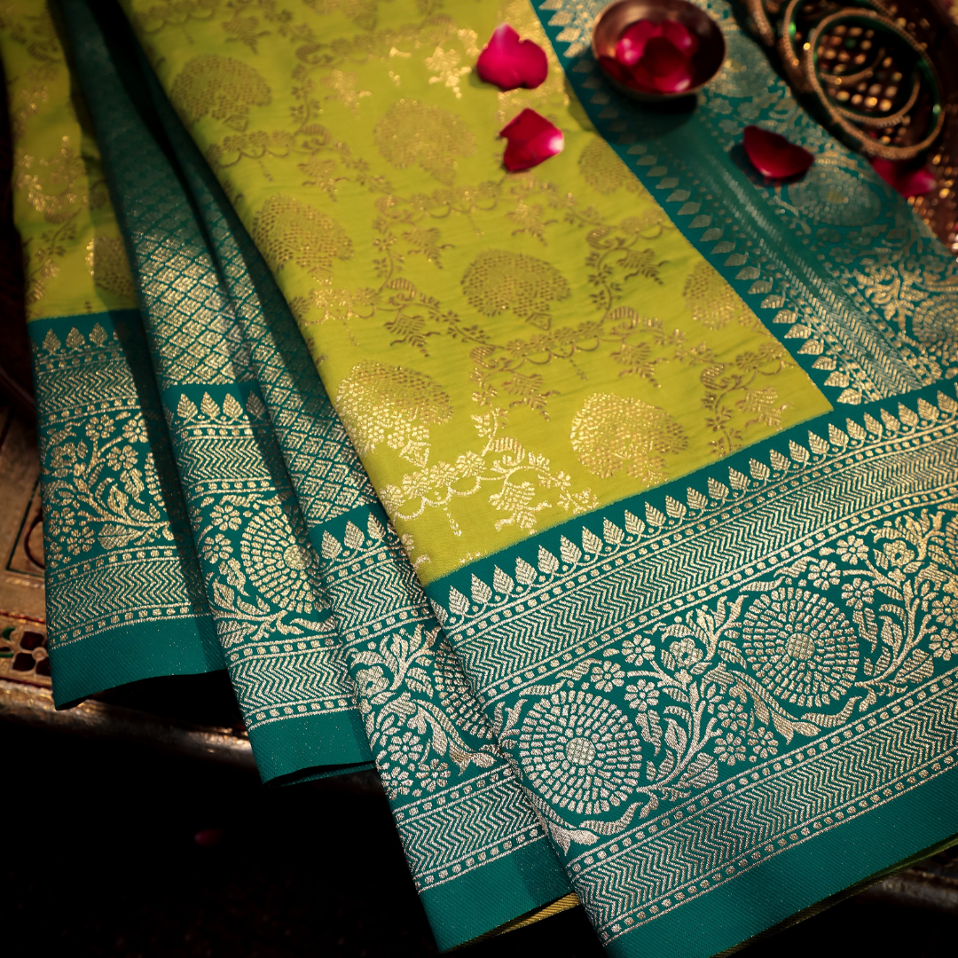 Classic Kanjiwaram Silk Saree with Nylon Jari 2 - Jagmohini