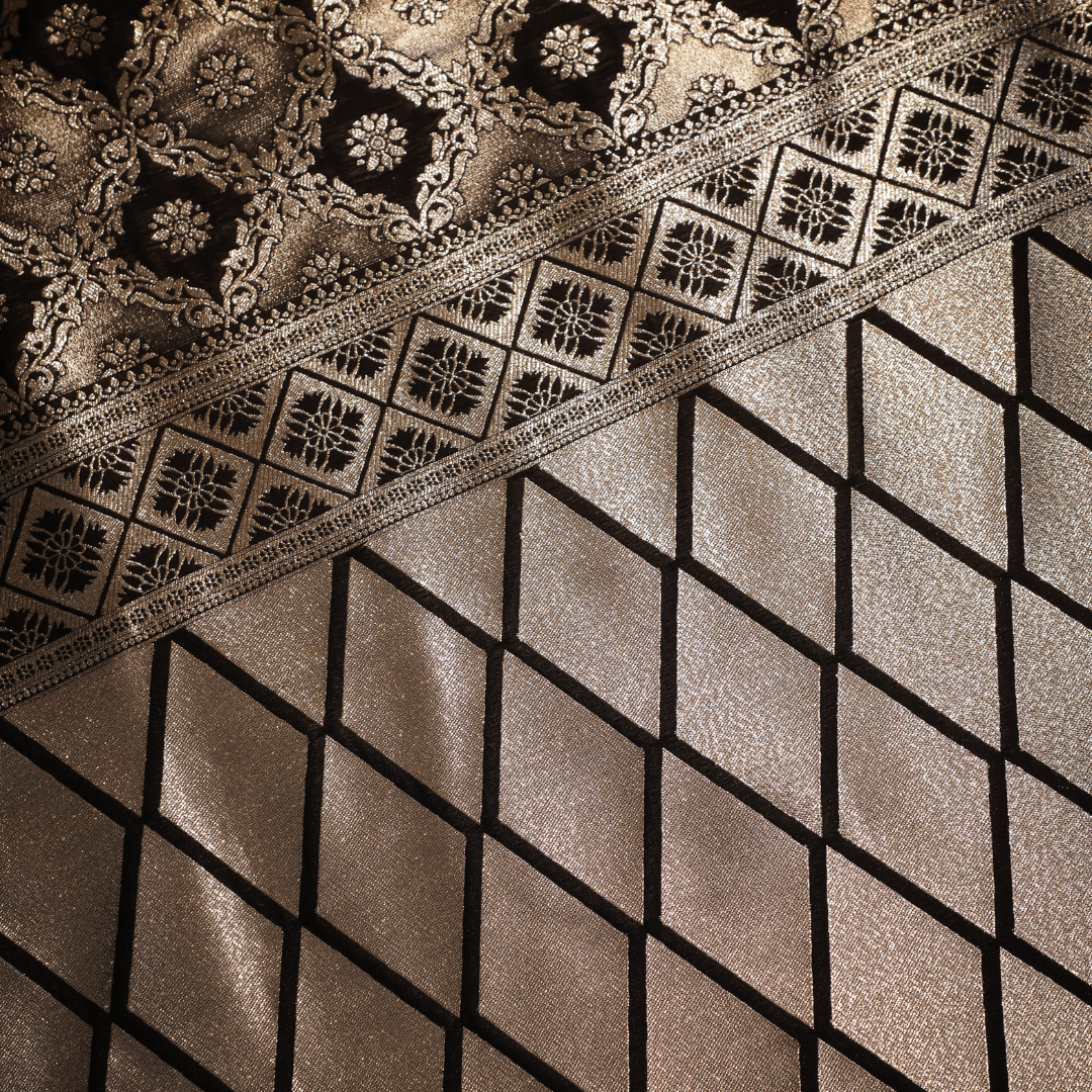 Jaal Brocket Katan Silk Saree in Banarasi Jari - Jagmohini