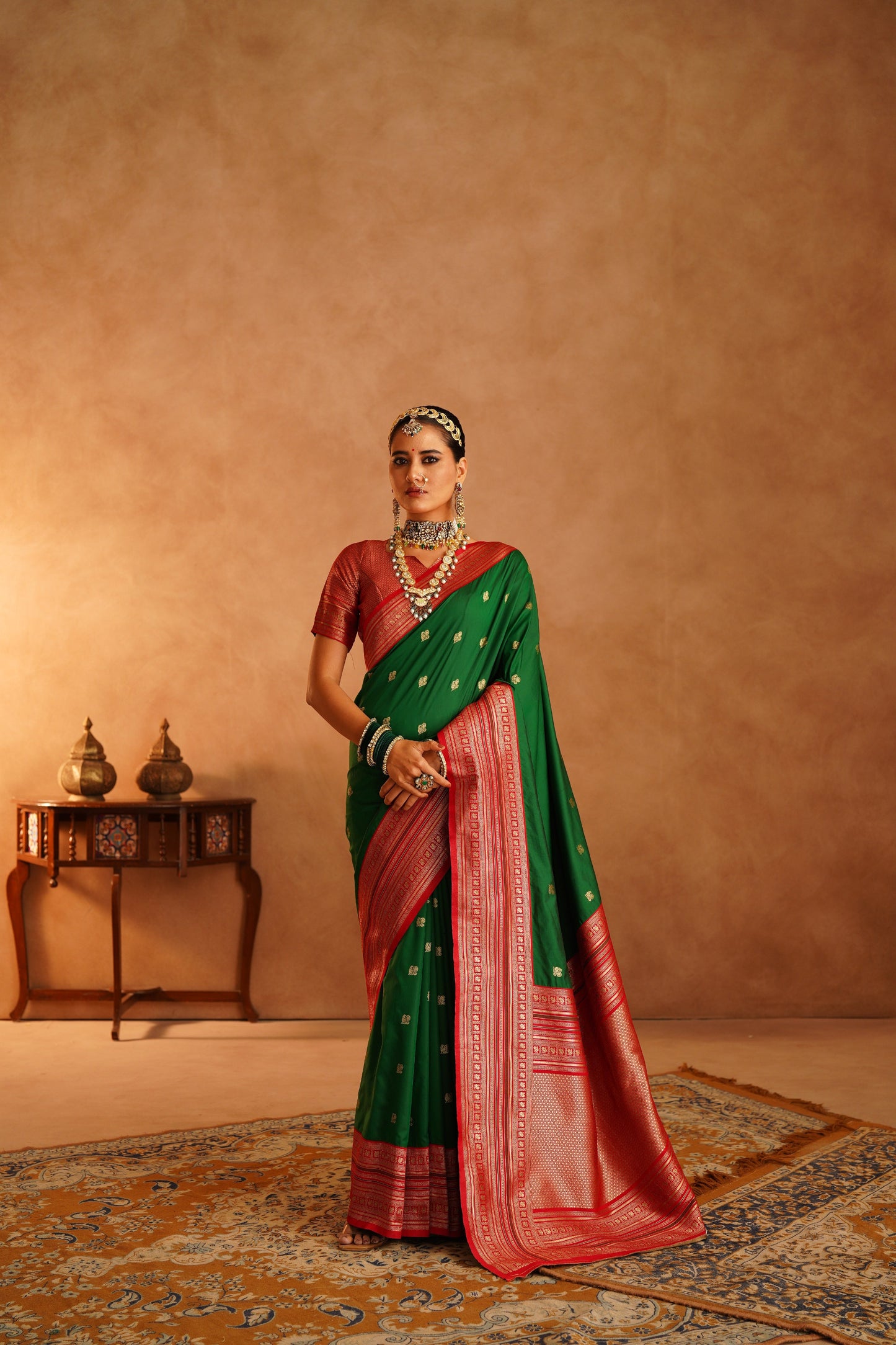 Semi paithani katan silk saree online shopping