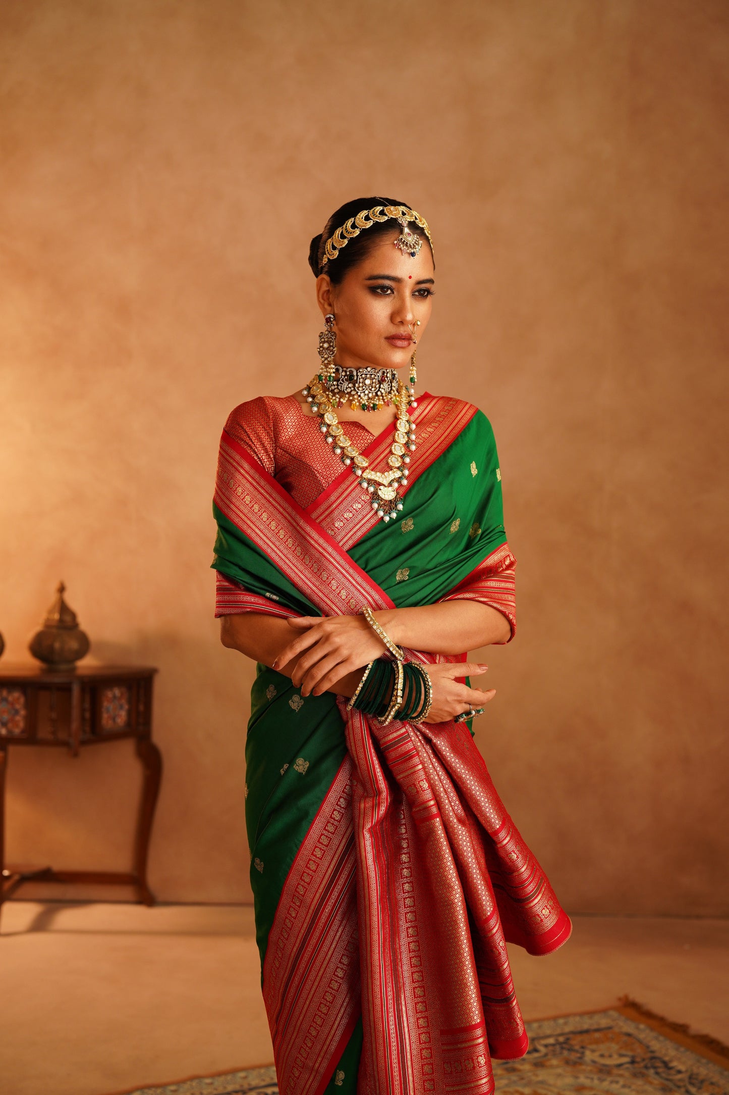 Semi paithani katan silk saree online shopping
