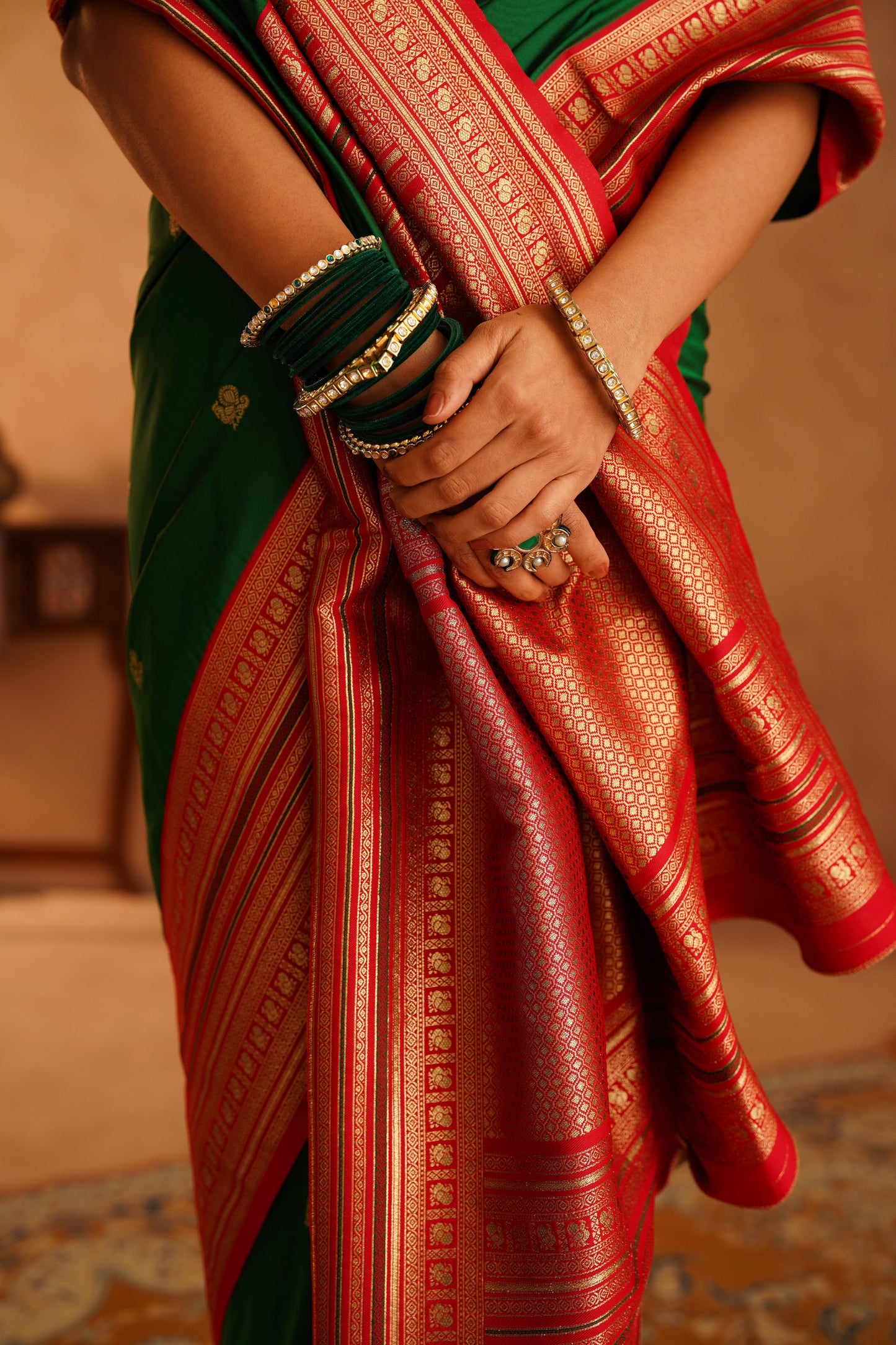 Semi paithani katan silk saree online shopping