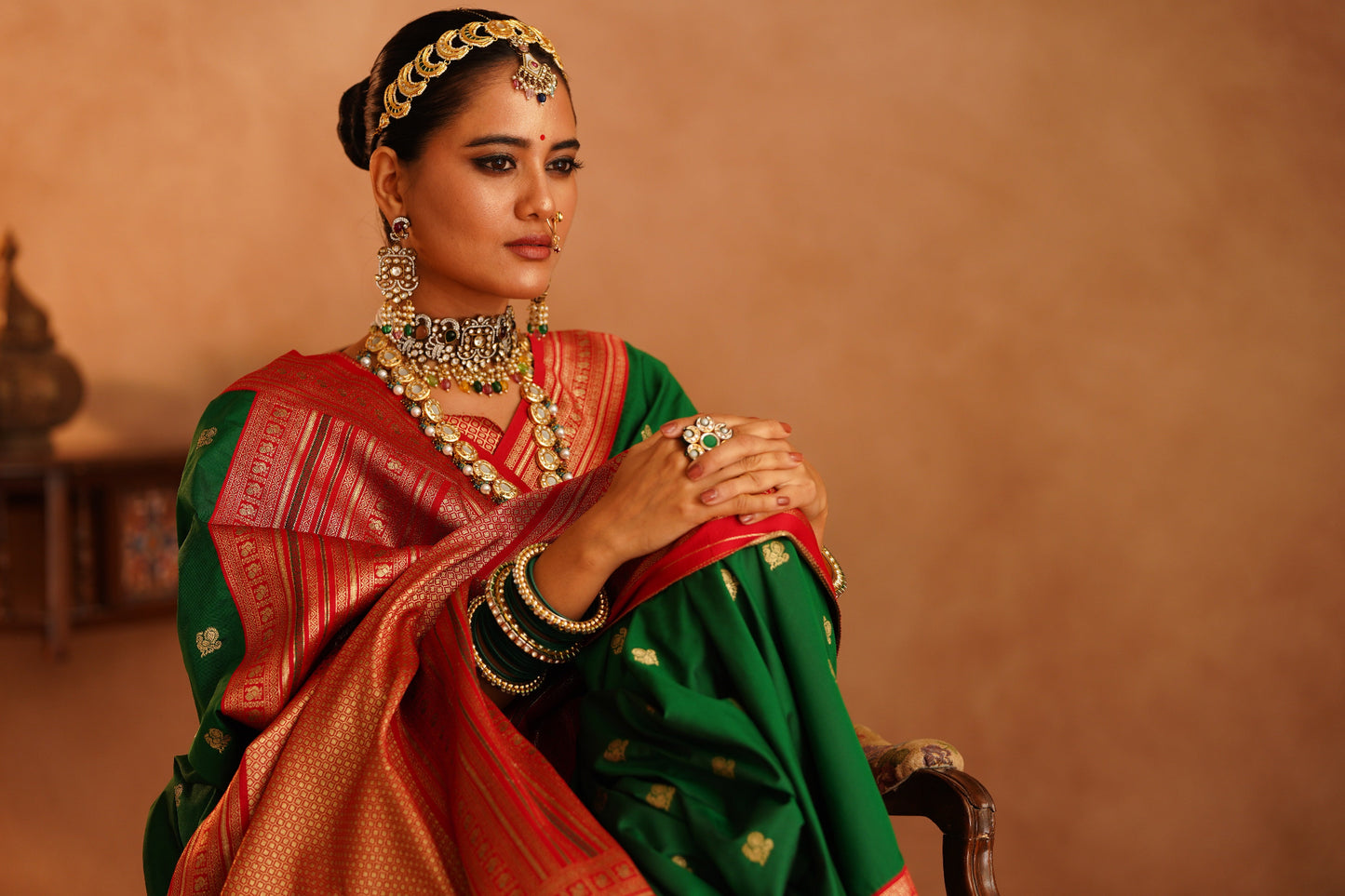 Semi paithani katan silk saree online shopping