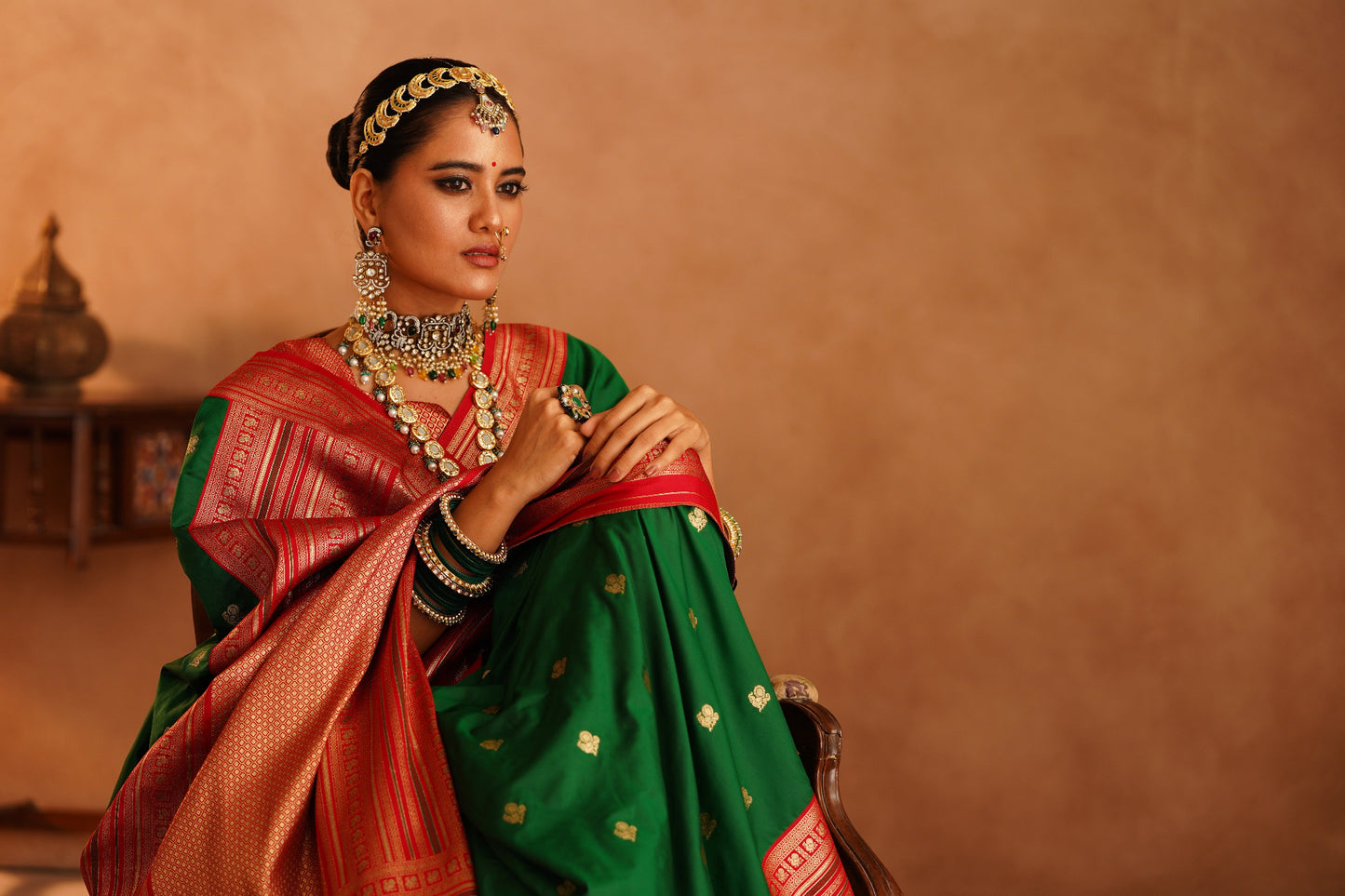 Semi paithani katan silk saree online shopping