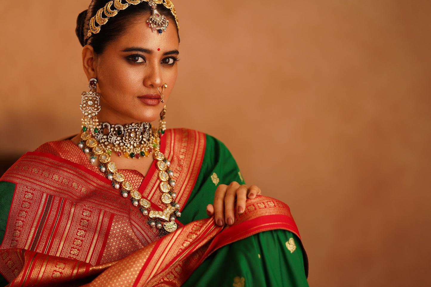 Semi paithani katan silk saree online shopping