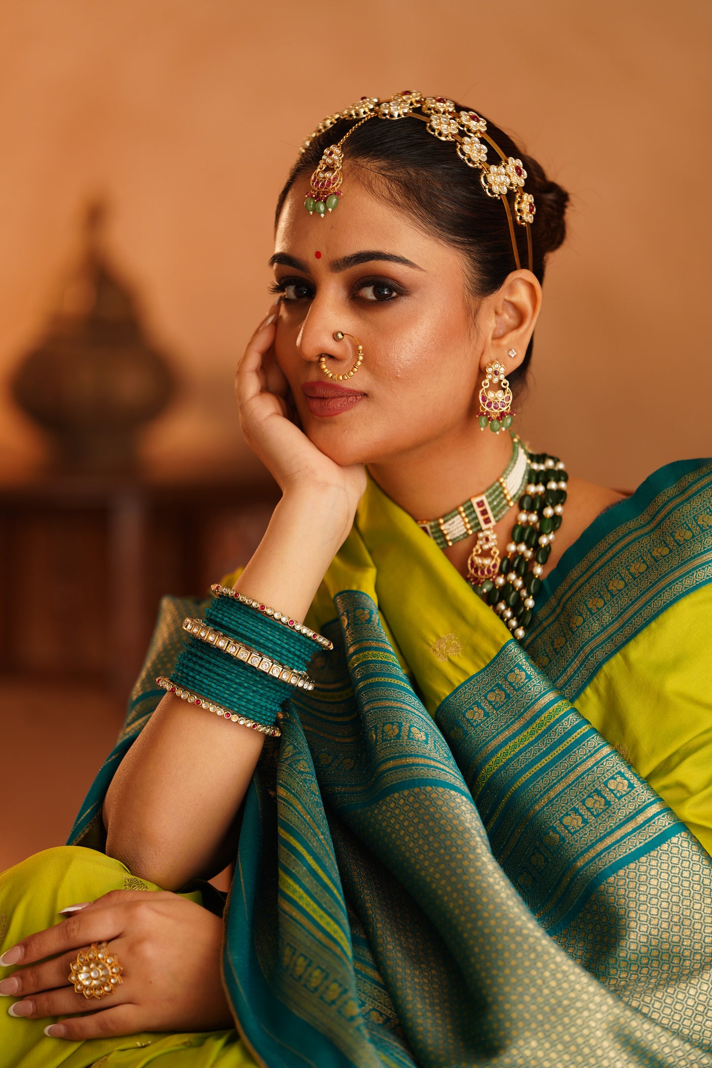 Luxury Semi Paithani Katan Silk Saree with Elegant Anmol Jari – Jagmohini - Jagmohini