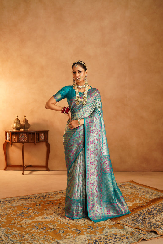 Traditional Dharmavaram silk saree with rich zari borders
