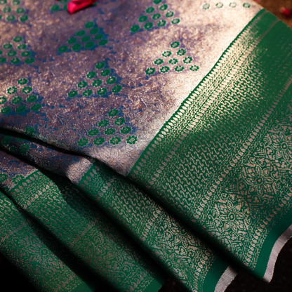 Traditional Kanjivaram saree with rich gold zari work
