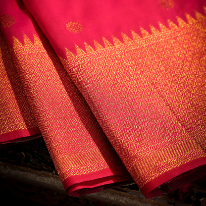 Katan Silk Saree with Anmol and Silver Jari Meenakari - Jagmohini