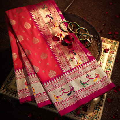Traditional Paithani Saree with Anmol Jari and Meenakari 2 - Jagmohini