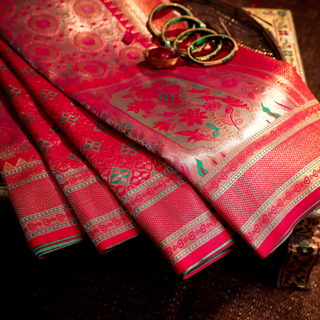 Traditional Dharmawaram Saree with Nylon Jari Work 2 - Jagmohini