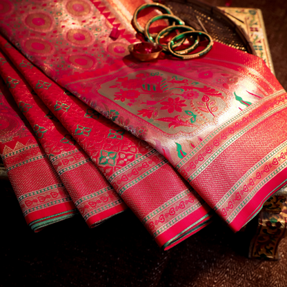 Traditional Dharmawaram Saree with Nylon Jari Work 2 - Jagmohini