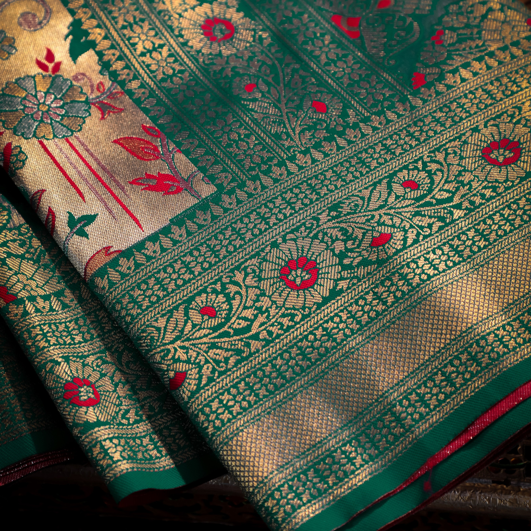Traditional Dharmawaram Saree with Nylon Jari Work 3 - Jagmohini