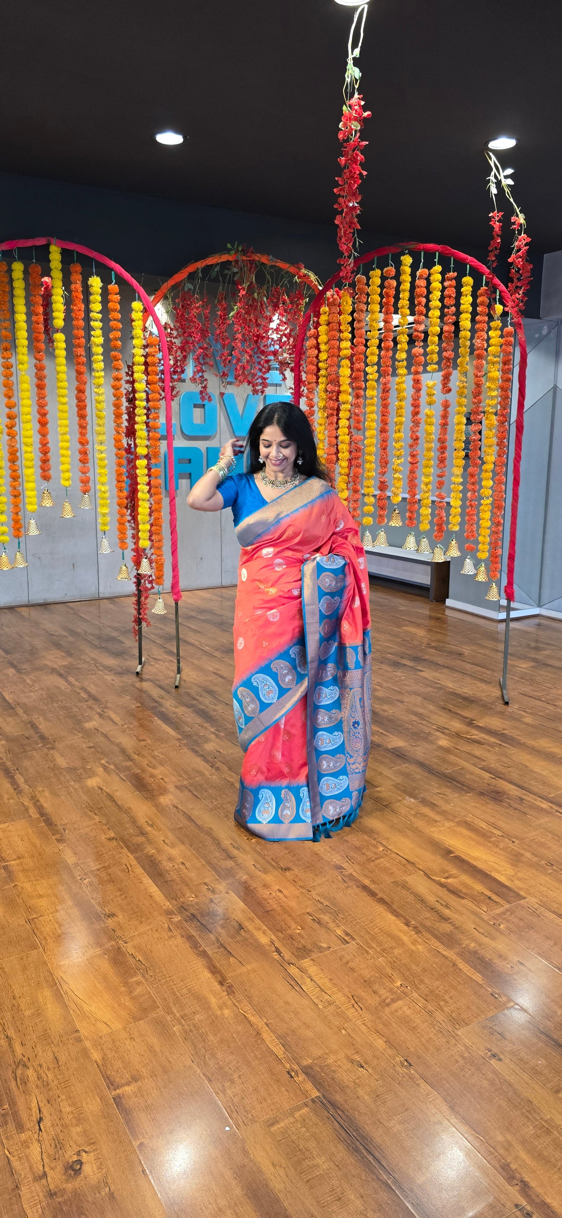 Premium Soft Silk Saree with Copper Zari & Silver Meenakari Work - Jagmohini