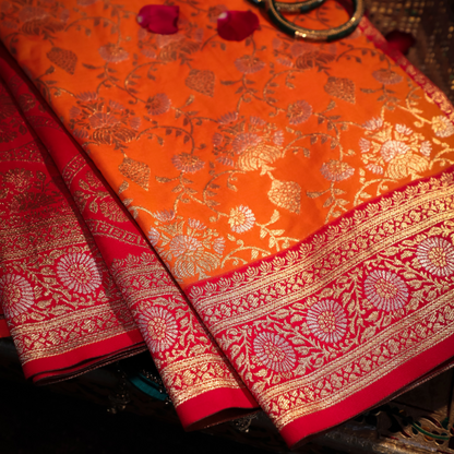Classic Katan Silk Saree styled for festive occasions

