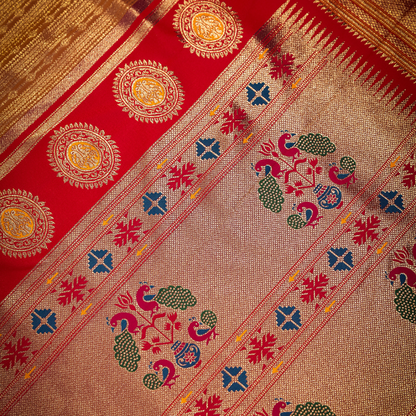 Traditional Paithani Saree with Anmol Jari and Meenakari 1 - Jagmohini
