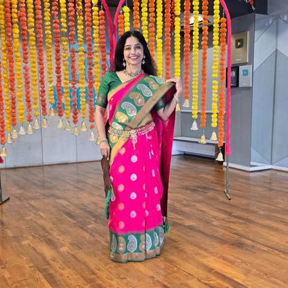 Exquisite Soft Silk Saree with Copper Jari and Silver Jari Meenakari - Jagmohini