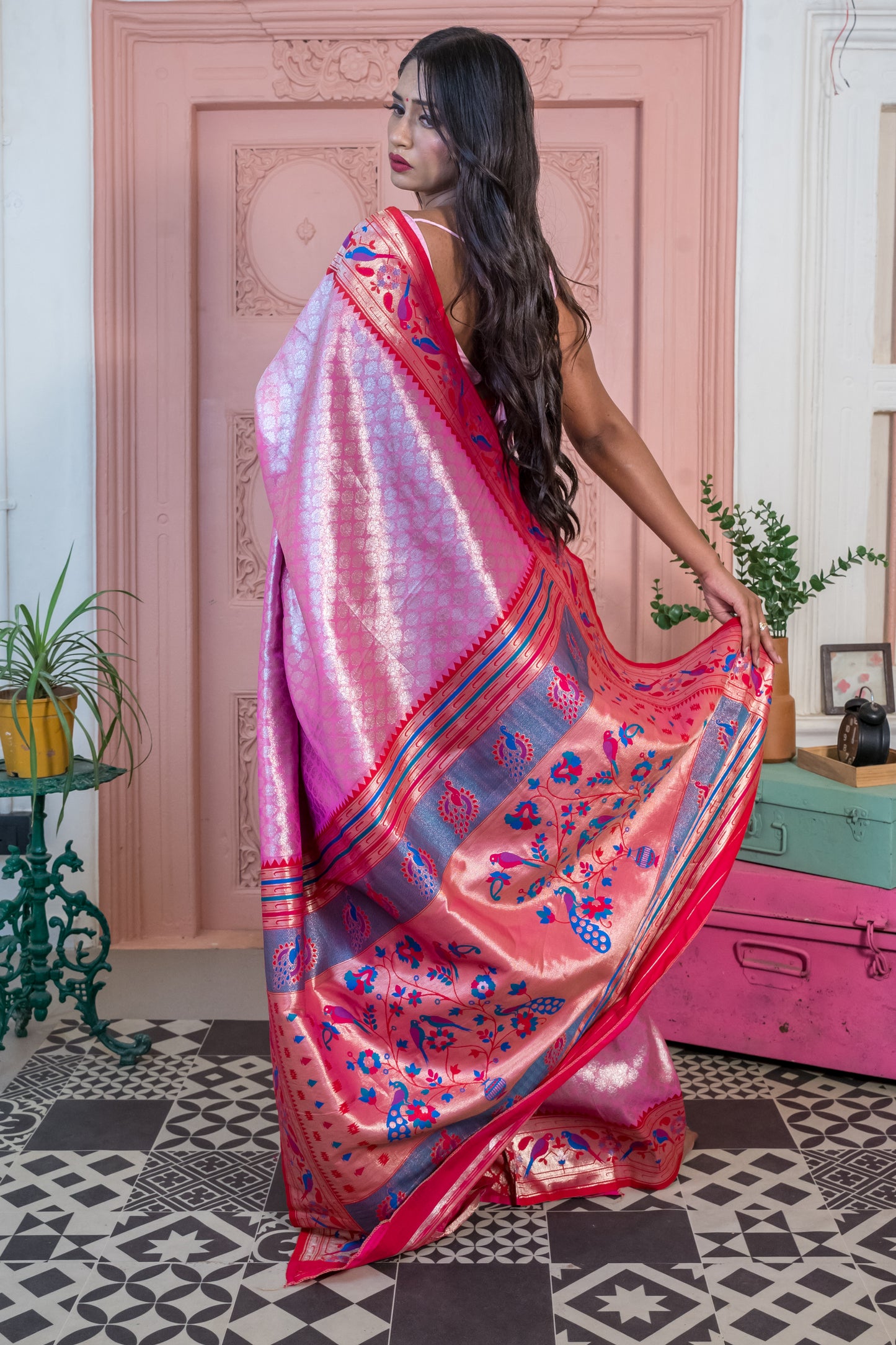 Pink Paithani Kanjivaram Silk