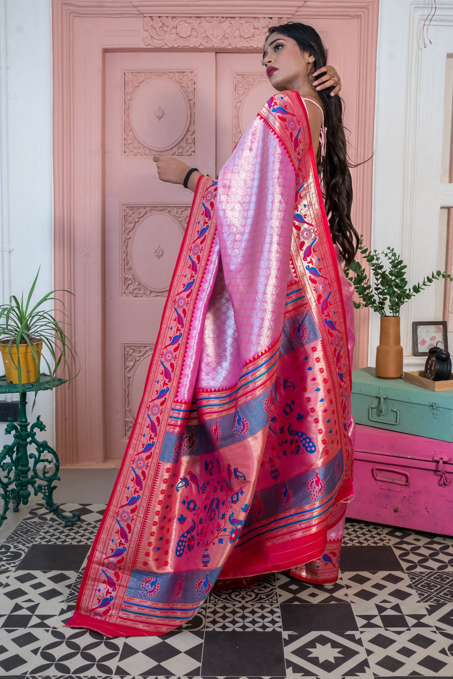 Pink Paithani Kanjivaram Silk