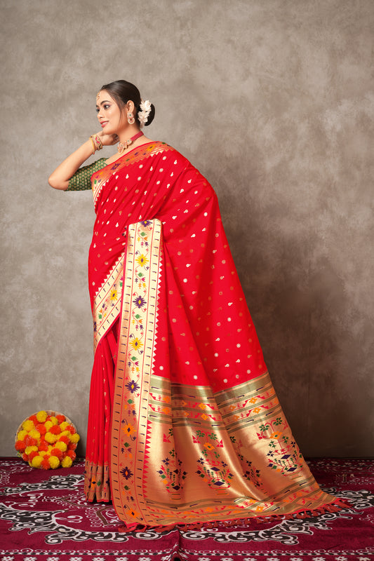 Pure Paithani Silk Saree for Women Traditional Wear