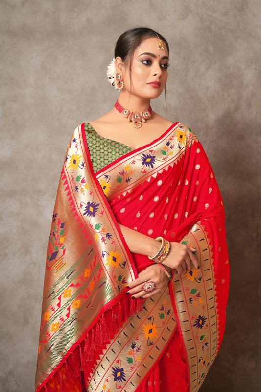 Pure Paithani Silk Saree for Women Traditional Wear