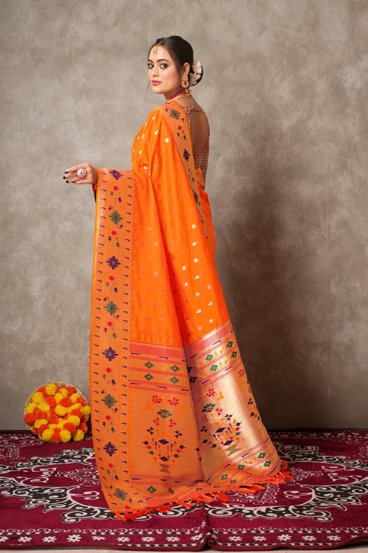 Traditional Paithani Silk Saree – Pure Silk Elegance for Women