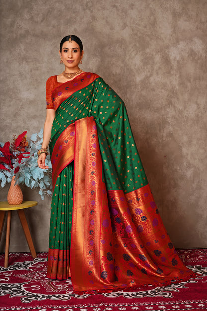 Elegant Kantan Silk Saree with Intricate Traditional Weaving