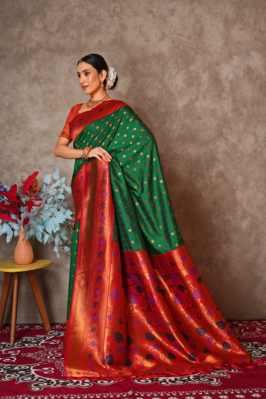 Elegant Kantan Silk Saree with Intricate Traditional Weaving