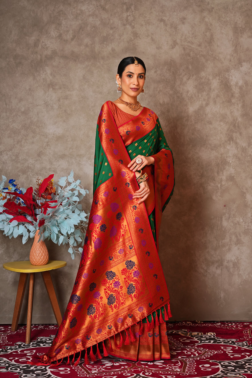 Elegant Kantan Silk Saree with Intricate Traditional Weaving