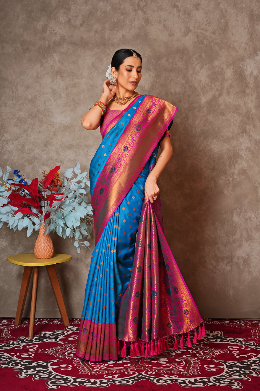 Elegant Kantan Silk Saree with Intricate Traditional Weaving