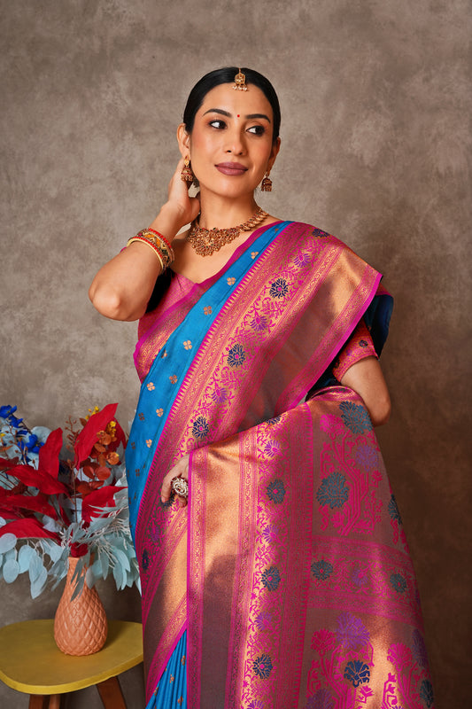 Elegant Kantan Silk Saree with Intricate Traditional Weaving