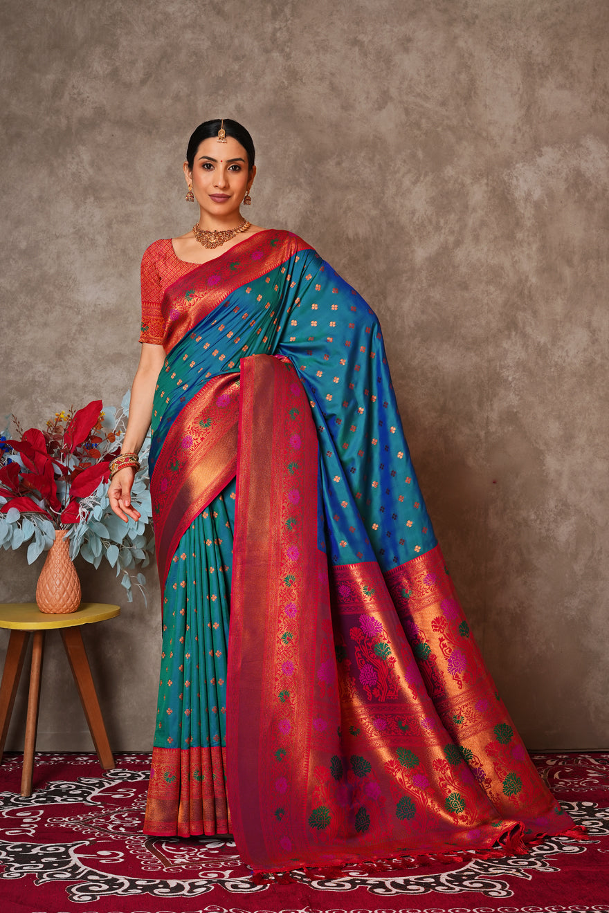 Elegant Kantan Silk Saree with Intricate Traditional Weaving