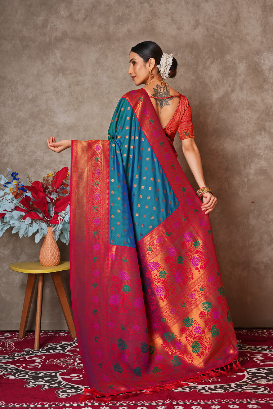 Elegant Kantan Silk Saree with Intricate Traditional Weaving