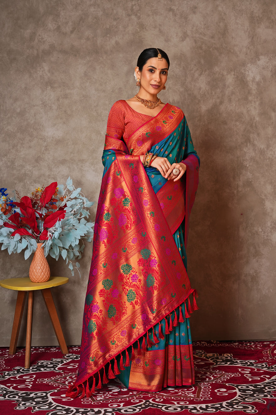 Elegant Kantan Silk Saree with Intricate Traditional Weaving