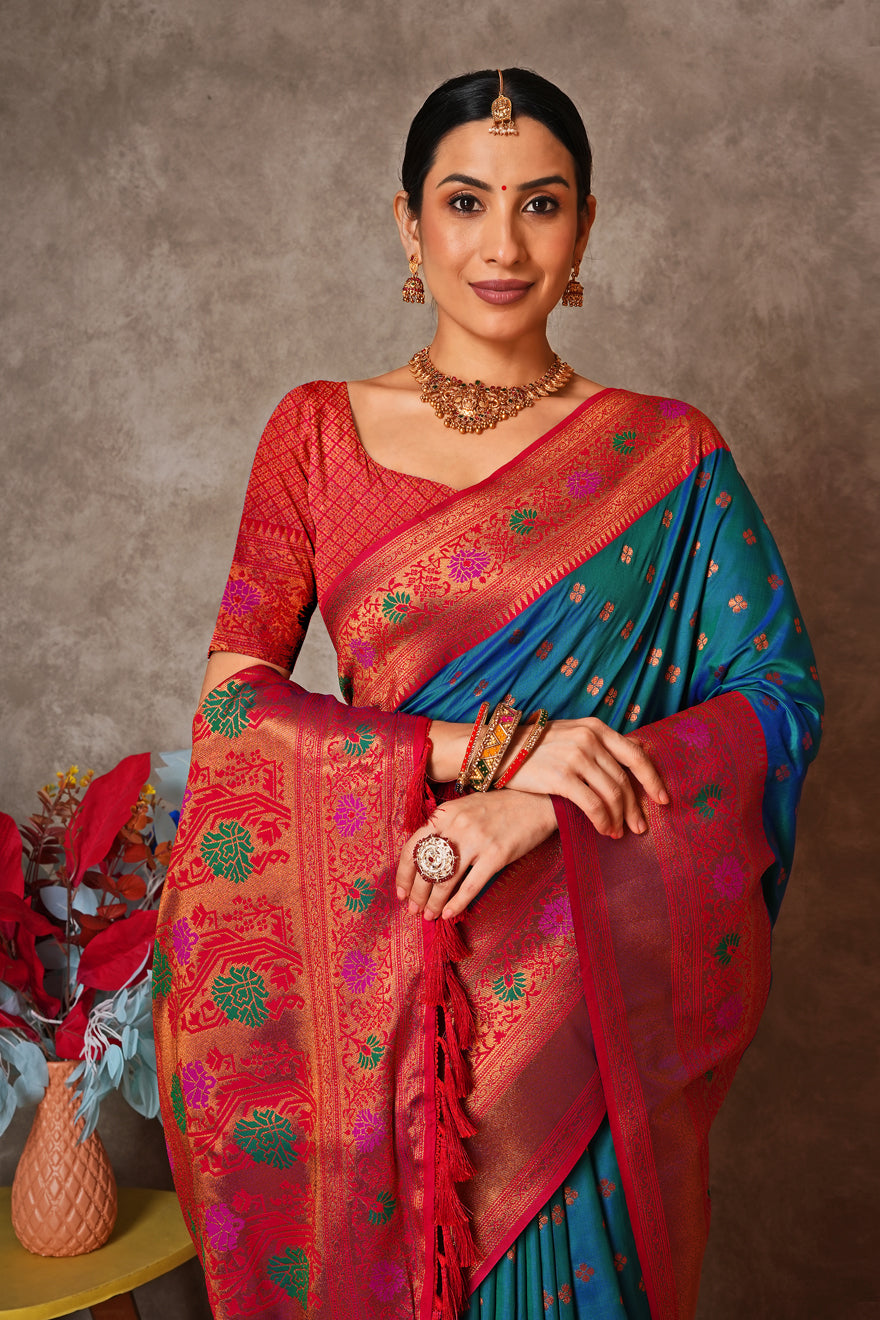 Elegant Kantan Silk Saree with Intricate Traditional Weaving