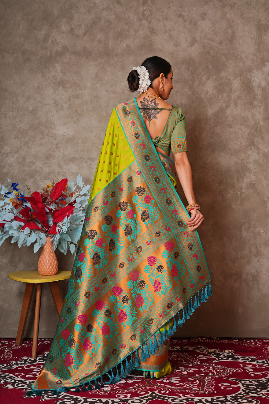 Elegant Kantan Silk Saree with Intricate Traditional Weaving