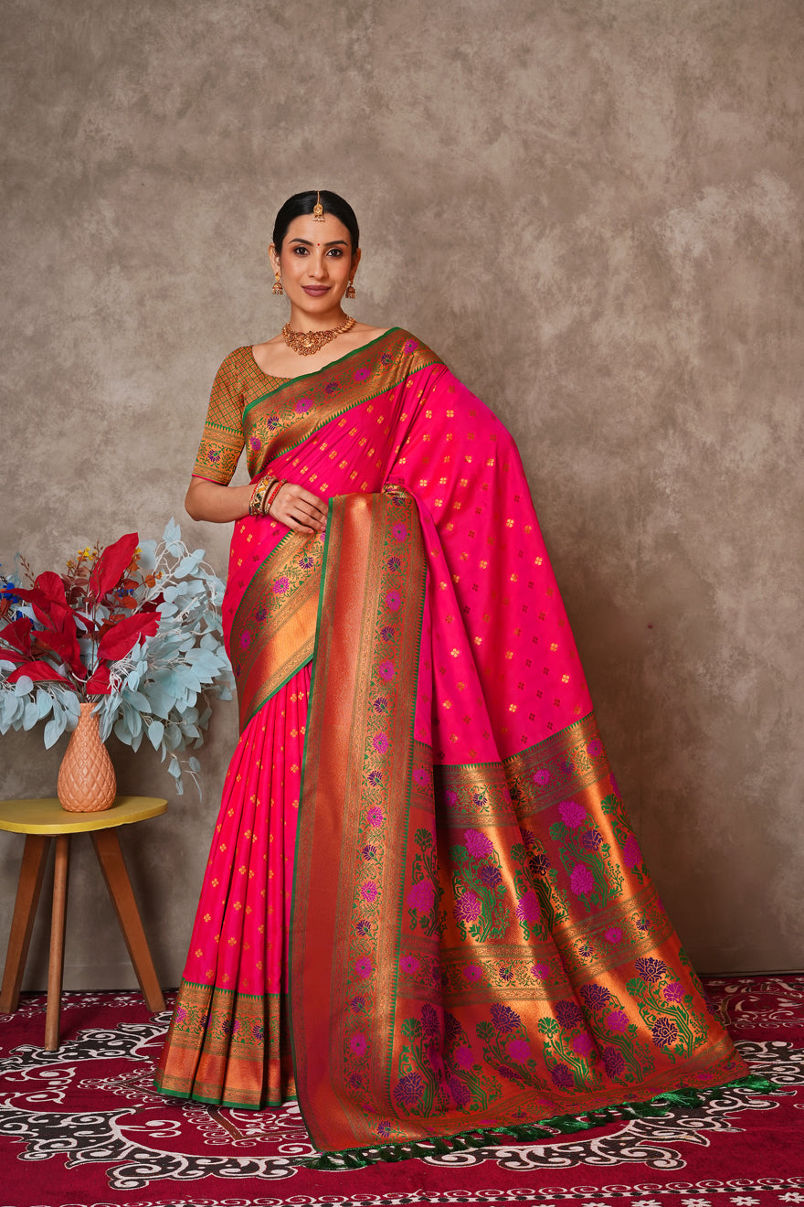 Elegant Kantan Silk Saree with Intricate Traditional Weaving