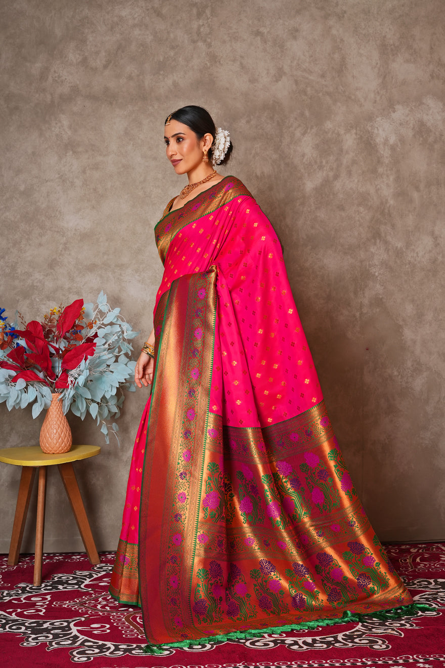 Elegant Kantan Silk Saree with Intricate Traditional Weaving