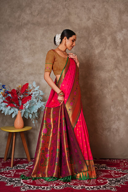 Elegant Kantan Silk Saree with Intricate Traditional Weaving