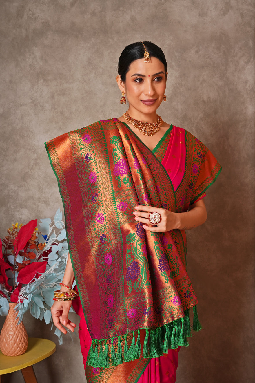 Elegant Kantan Silk Saree with Intricate Traditional Weaving