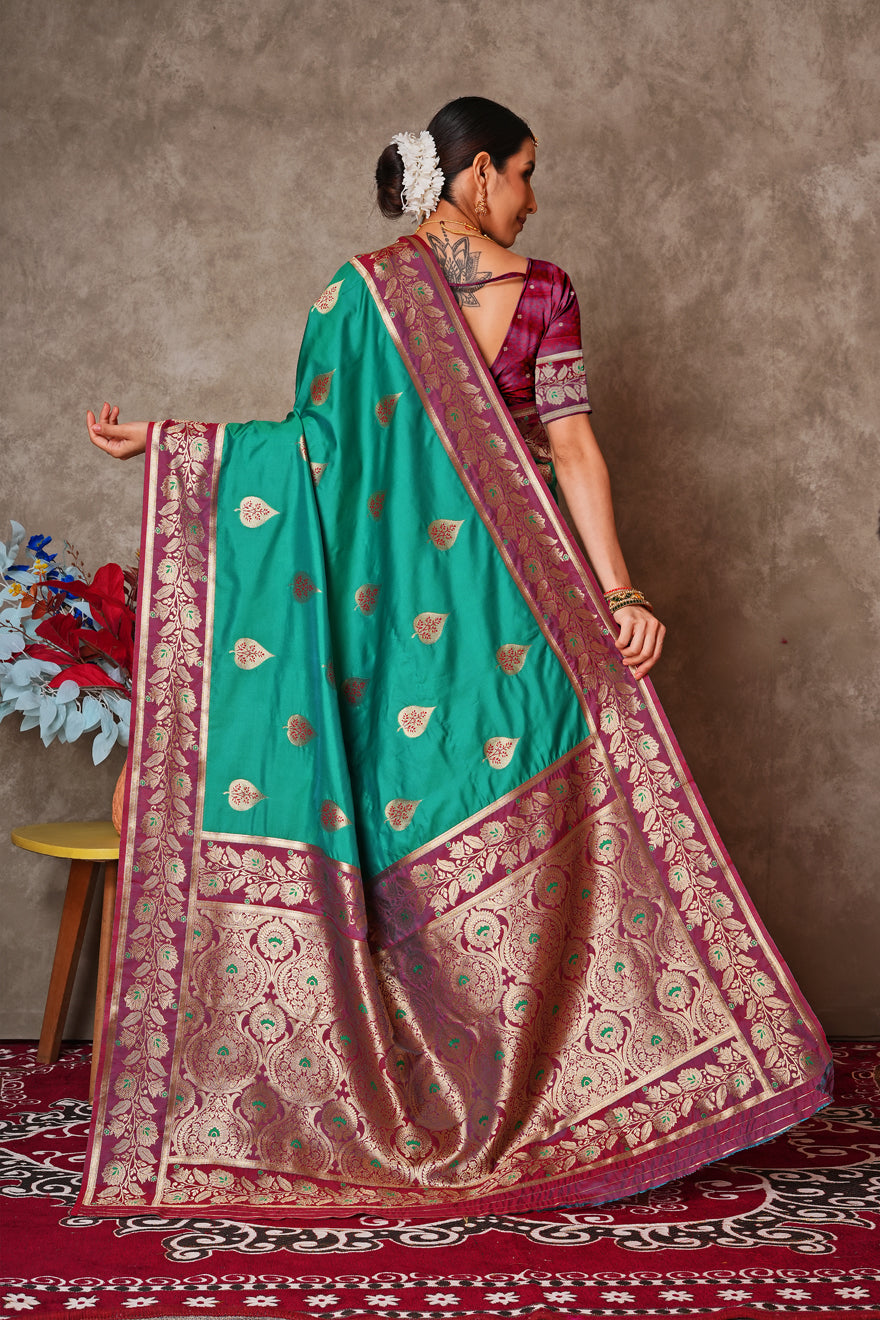 Champagne Gold Kantan Silk Saree with Designer Pallu
