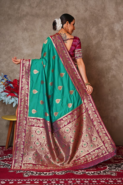 Champagne Gold Kantan Silk Saree with Designer Pallu