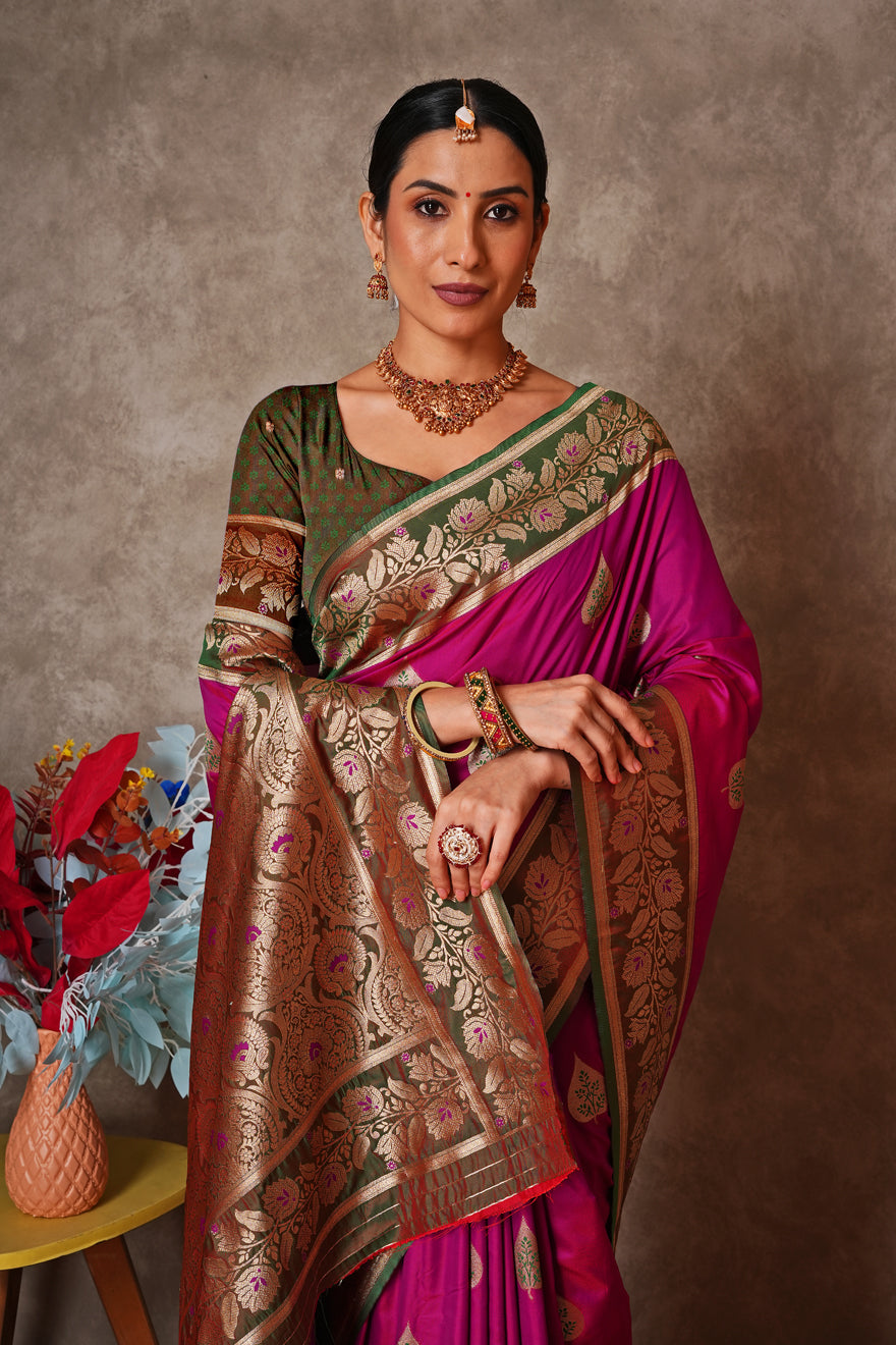 Champagne Gold Kantan Silk Saree with Designer Pallu