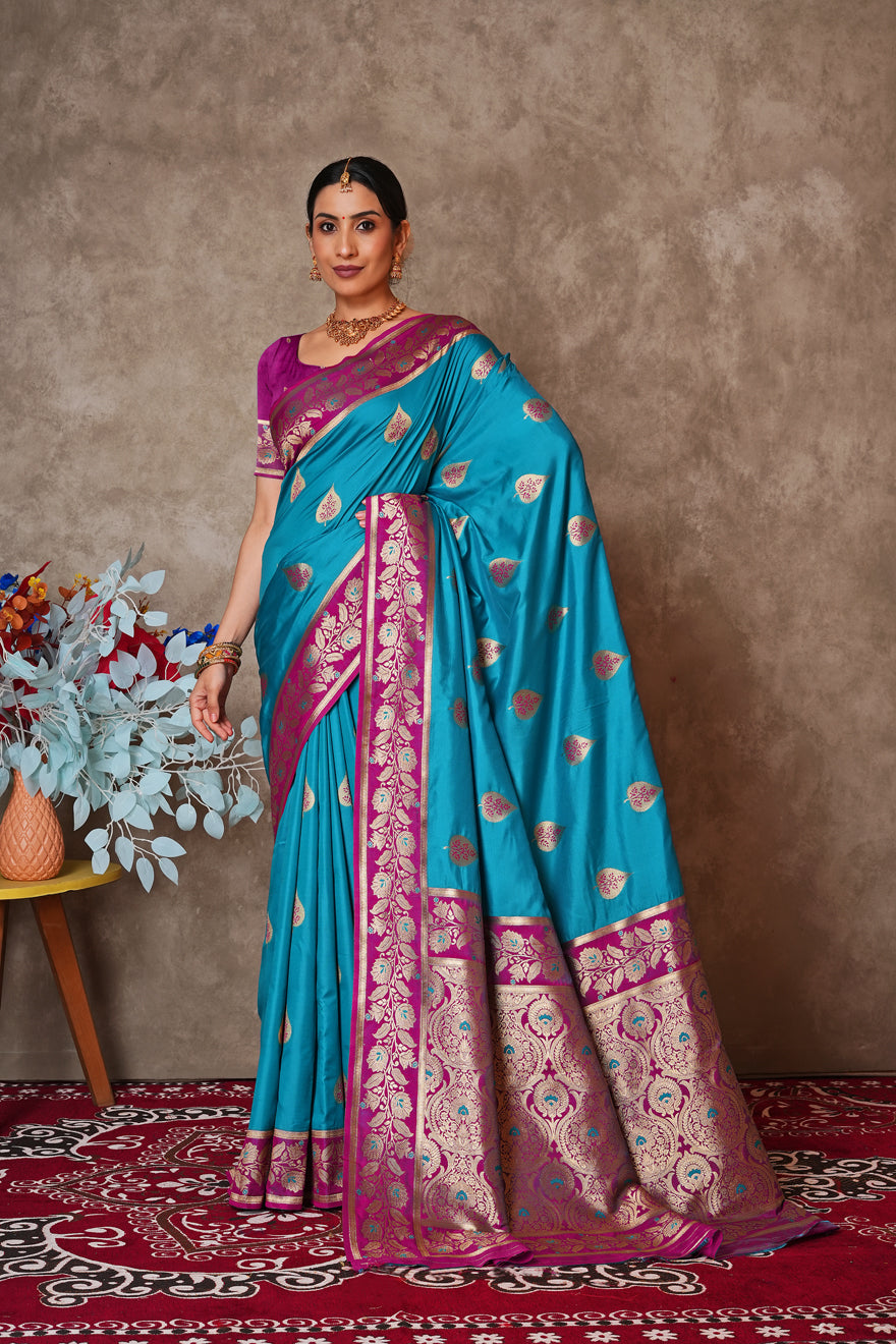 Champagne Gold Kantan Silk Saree with Designer Pallu