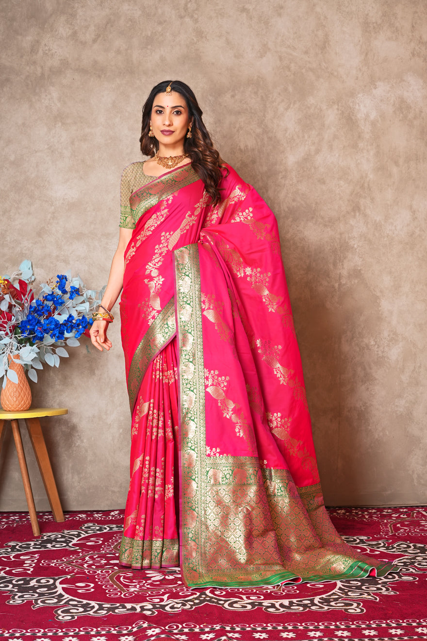 Kantan Silk Saree with Rich Embroidery & Zari Work