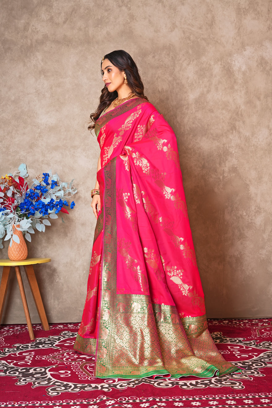 Kantan Silk Saree with Rich Embroidery & Zari Work