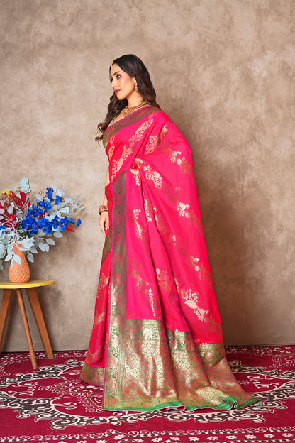 Kantan Silk Saree with Rich Embroidery & Zari Work