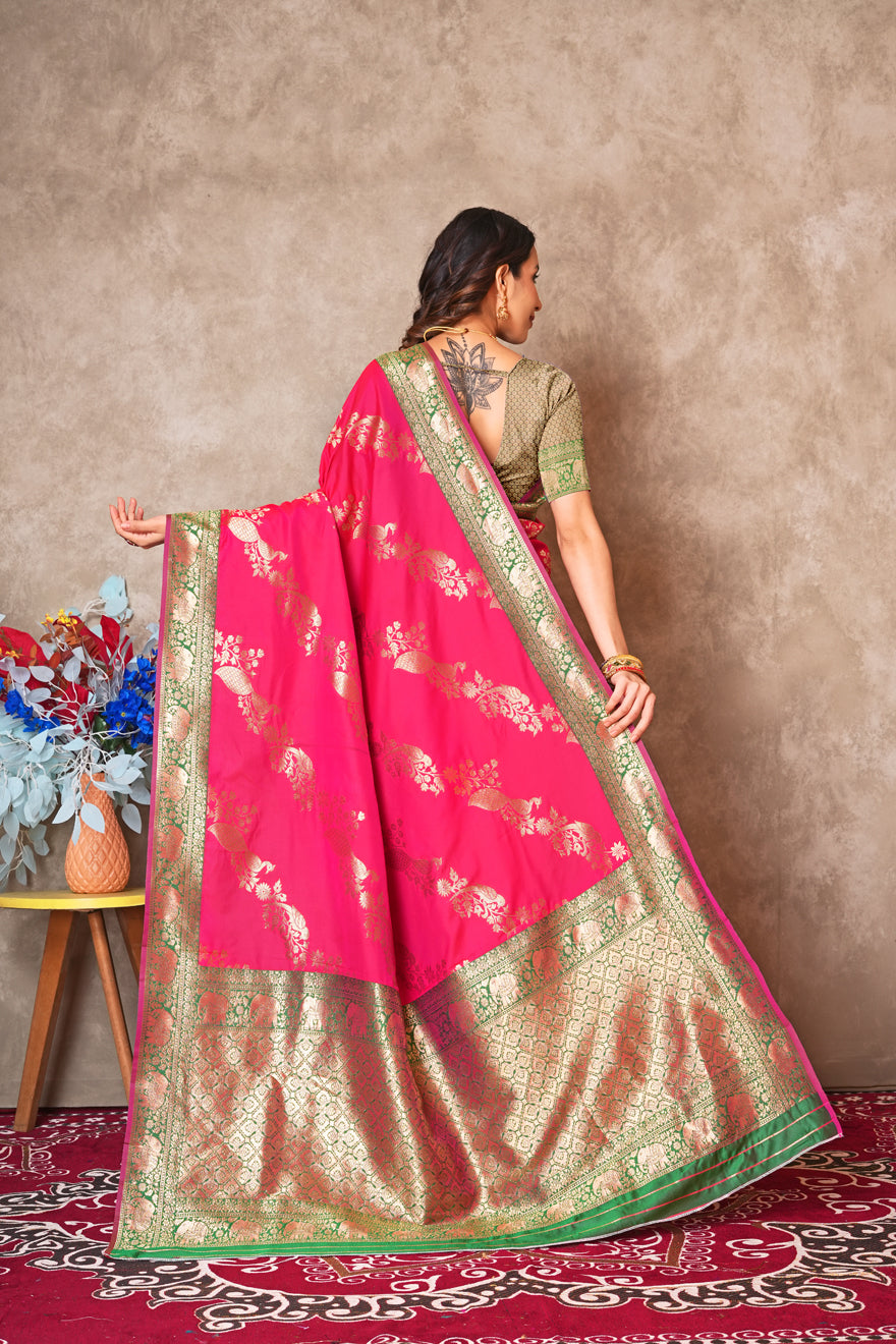 Kantan Silk Saree with Rich Embroidery & Zari Work