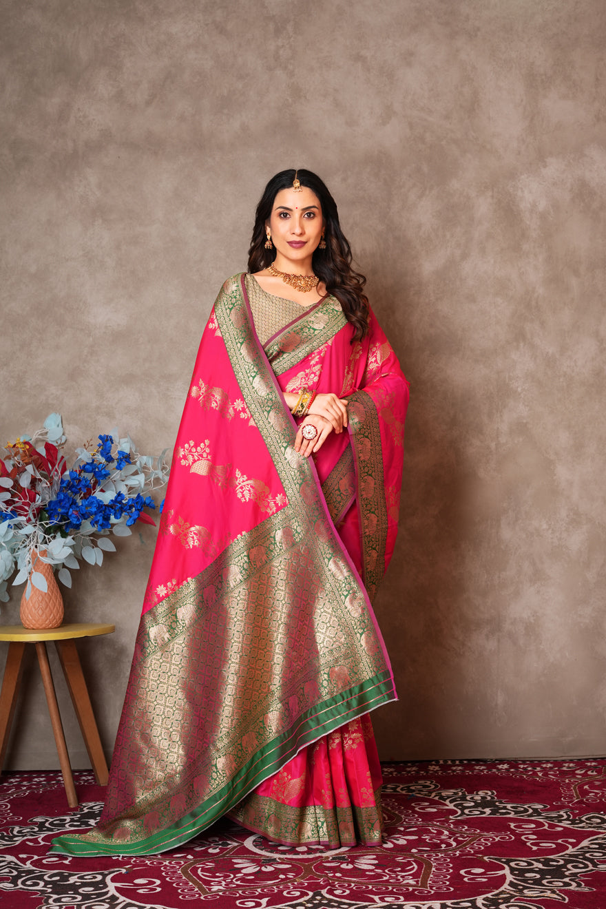 Kantan Silk Saree with Rich Embroidery & Zari Work