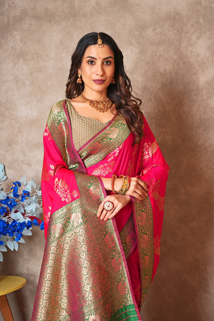 Kantan Silk Saree with Rich Embroidery & Zari Work